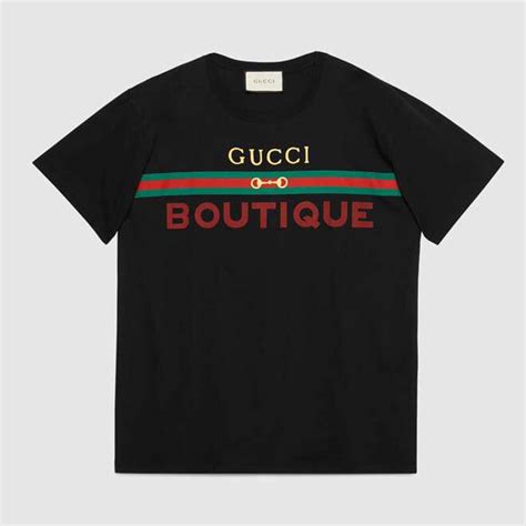 gucci multi color print black t-shirt gold and beyond|Gucci boutique shirt.